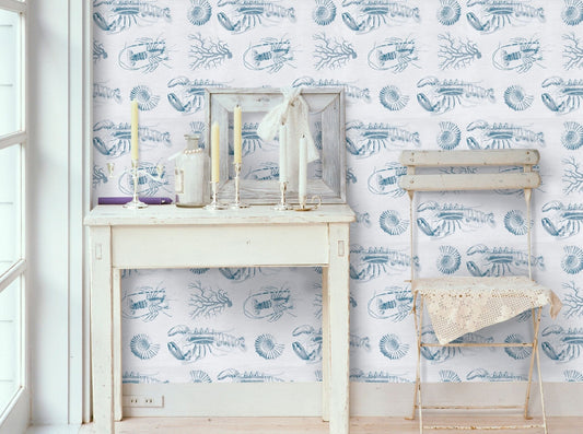 Lobster Blue Wallpaper-Contract Furniture Store for hospitality, leisure & commercial projects