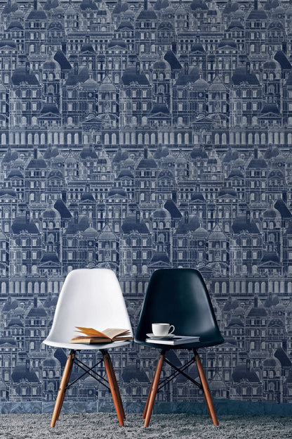 Louvre Blue Wallpaper