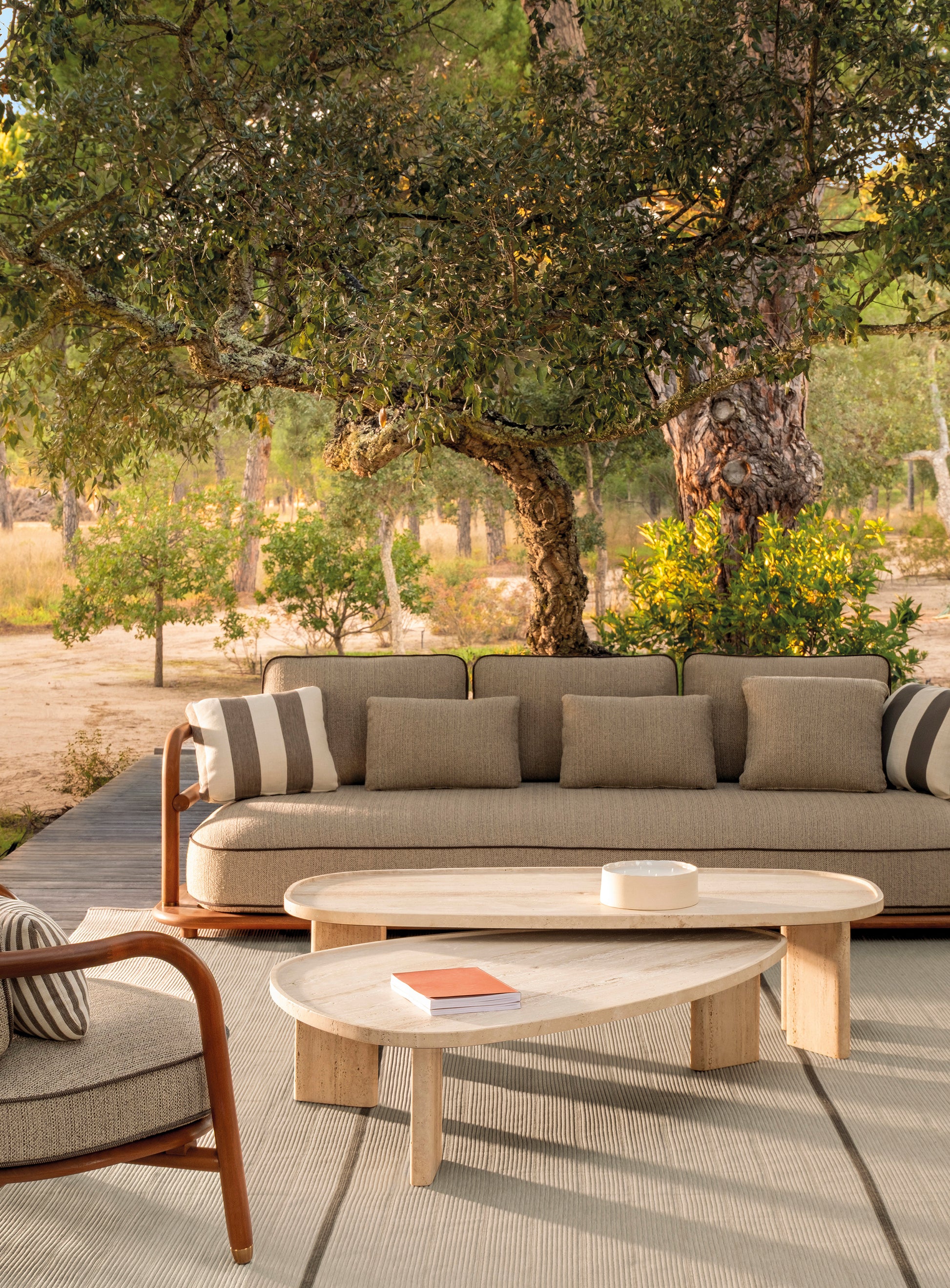 Meridies Travertine Coffee Table