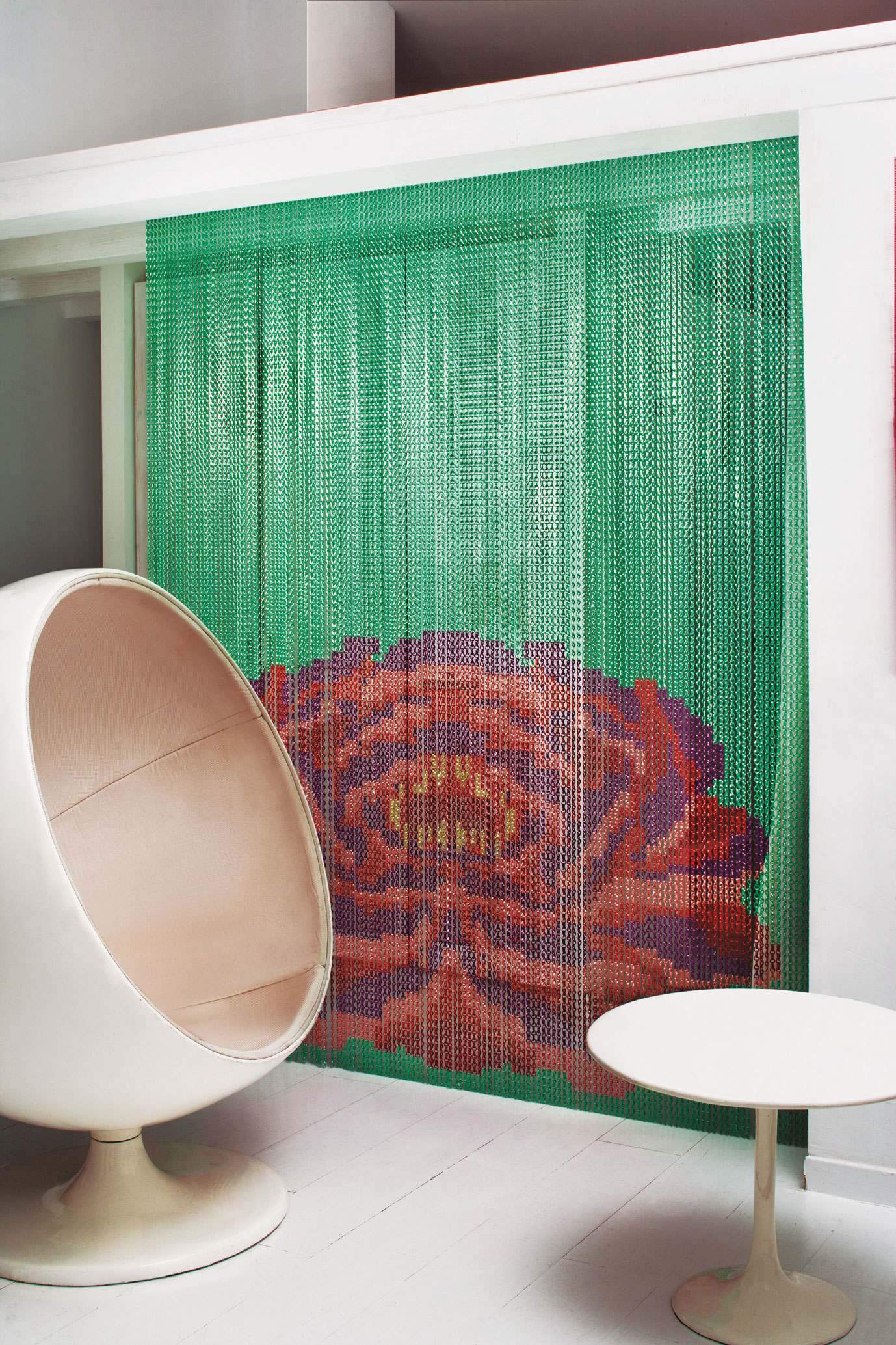 Mint Lotus Chain Curtain Divider-Kriskadecor-Contract Furniture Store