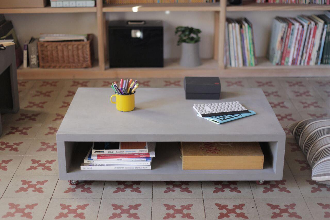 Monobloc Concrete Wheels Coffee Table