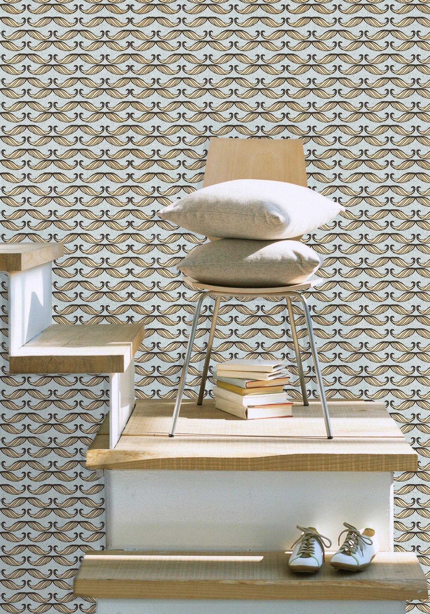 Moustache Wallpaper-Contract Furniture Store for hospitality, leisure & commercial projects