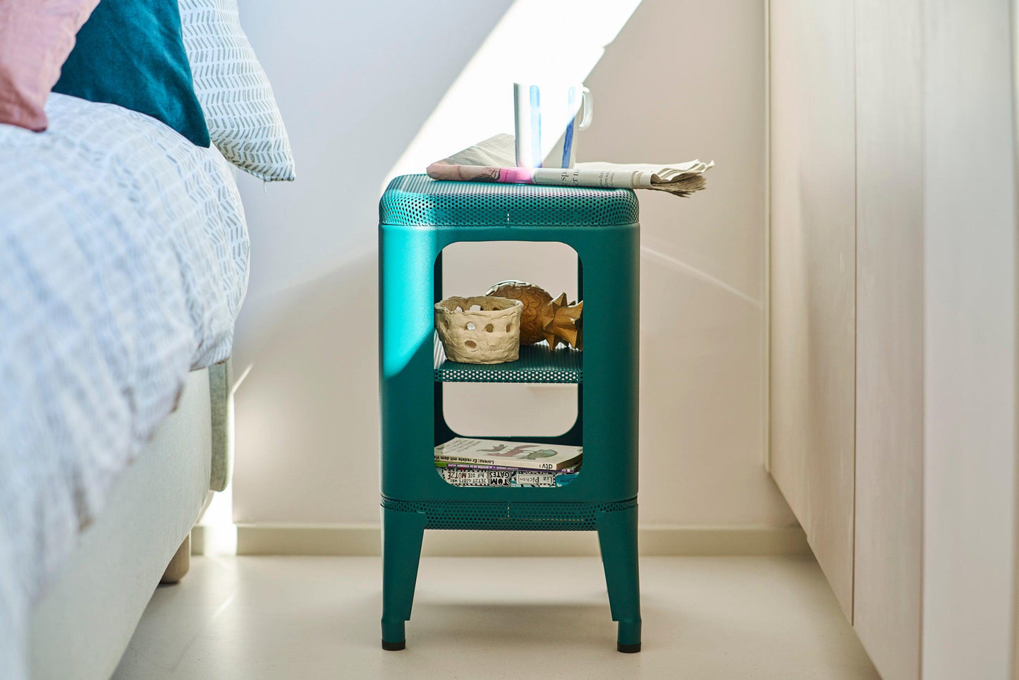 MT500 Perforated Bedside Table-Contract Furniture Store for hospitality, leisure & commercial projects