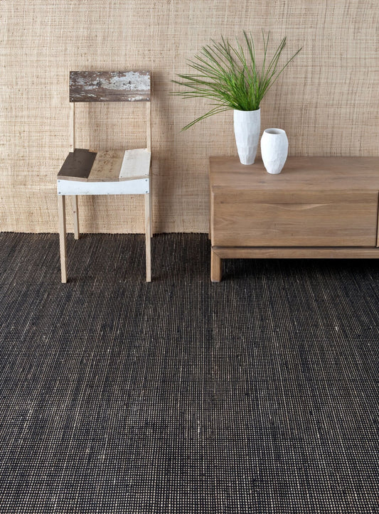 Natural Tatami Black Rug