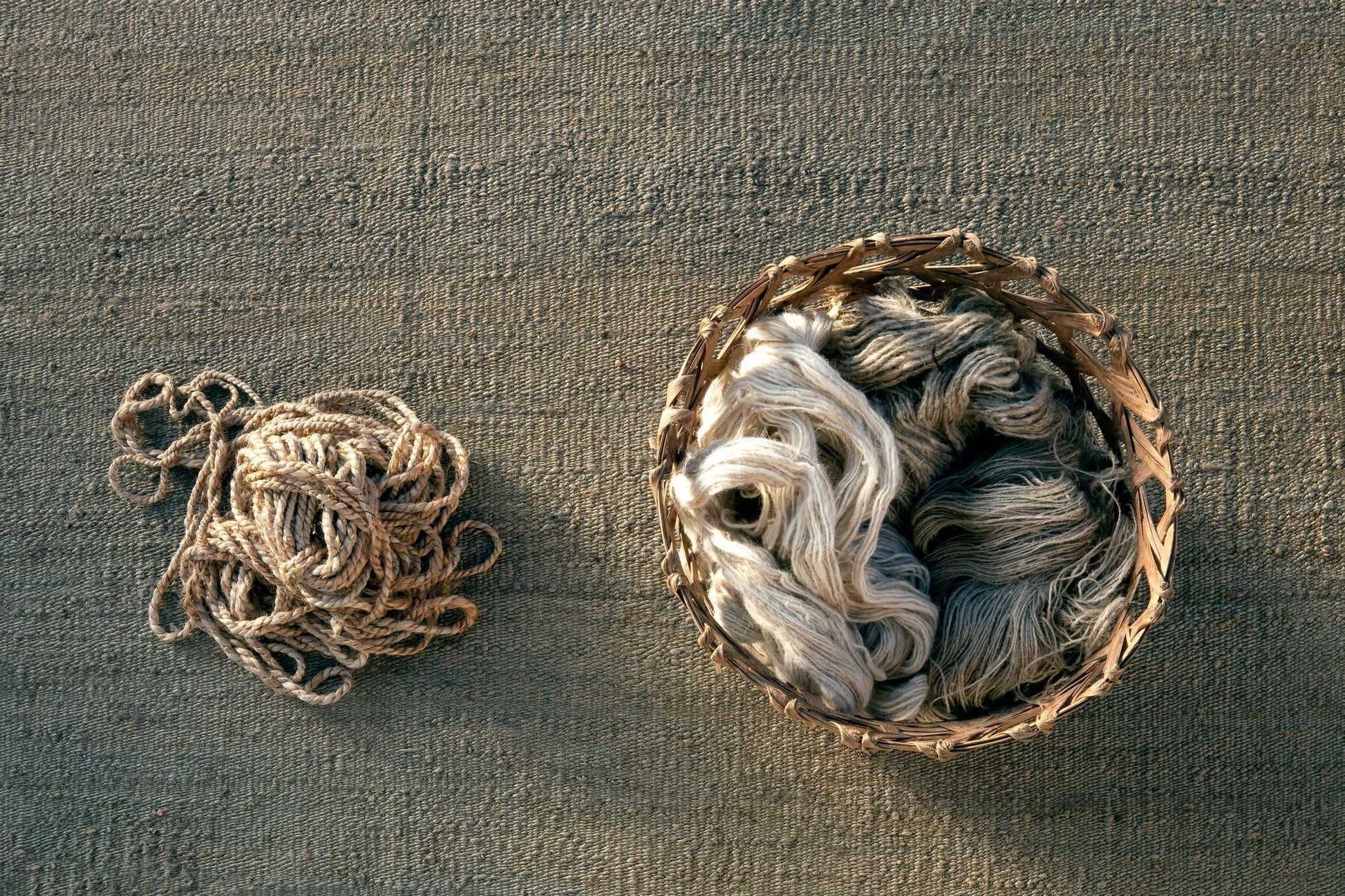 Natural Vegetal Greenish Grey Rug