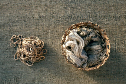 Natural Vegetal Greenish Grey Rug