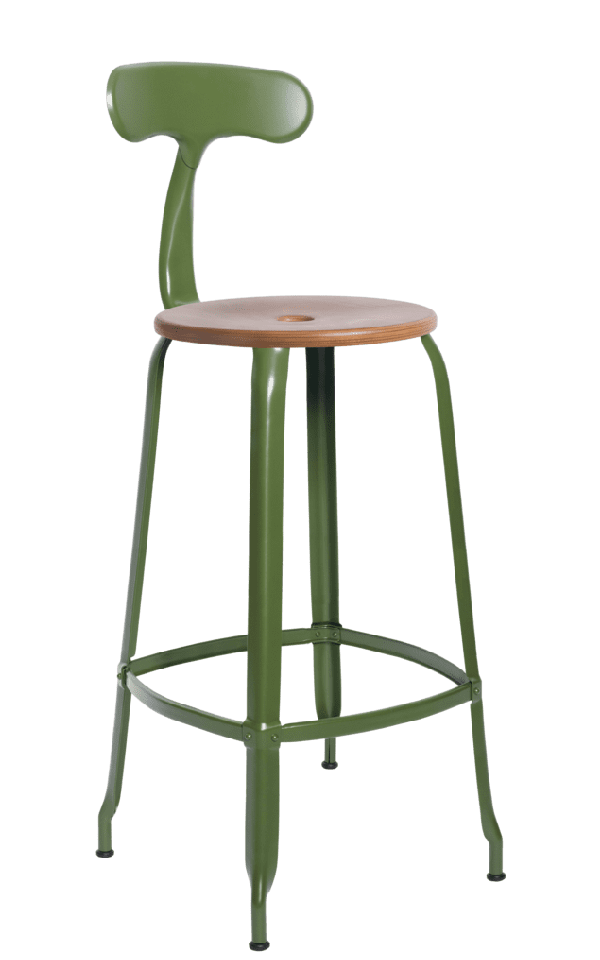 Nicolle® Wood & Metal High Stool-Contract Furniture Store for hospitality, leisure & commercial projects