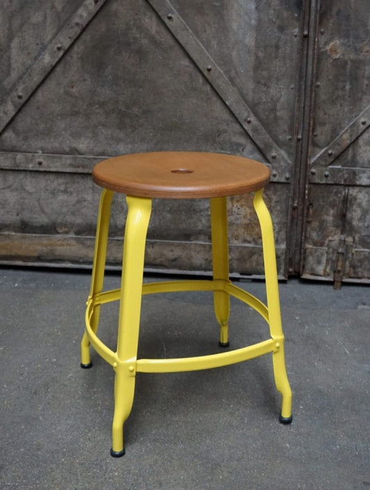 Nicolle® Wood & Metal Low Stool-Contract Furniture Store for hospitality, leisure & commercial projects