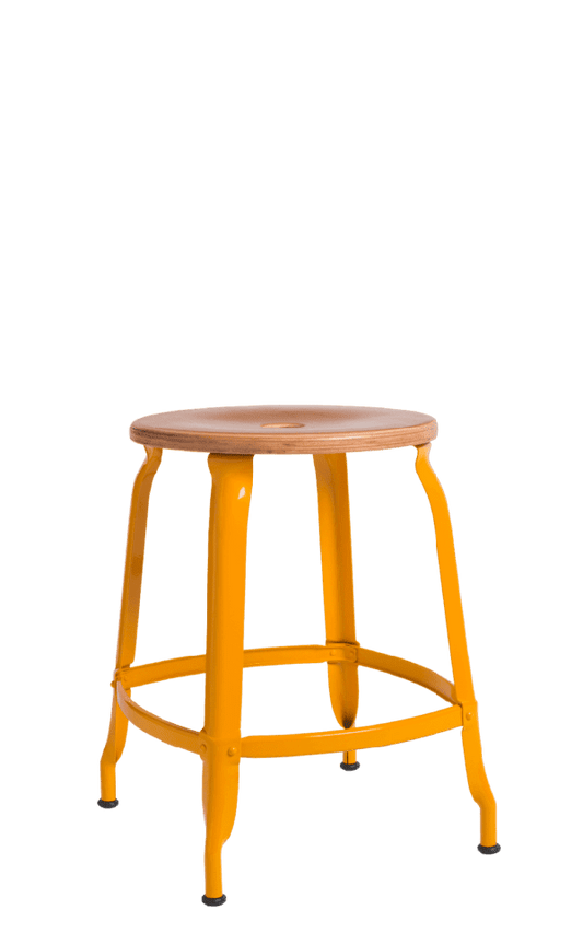 Nicolle® Wood & Metal Low Stool-Contract Furniture Store for hospitality, leisure & commercial projects