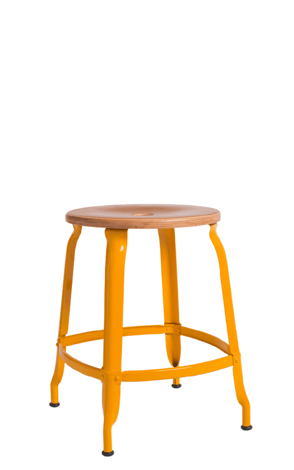 Nicolle® Wood & Metal Low Stool-Chaises Nicolle-Contract Furniture Store