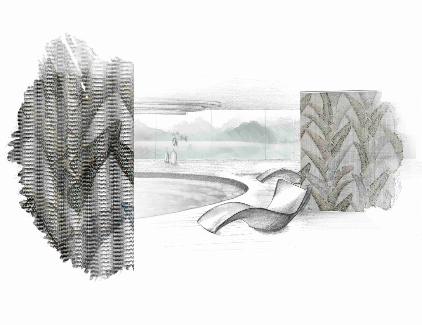 Palm Leaves Chain Curtain Divider-Contract Furniture Store for hospitality, leisure & commercial projects