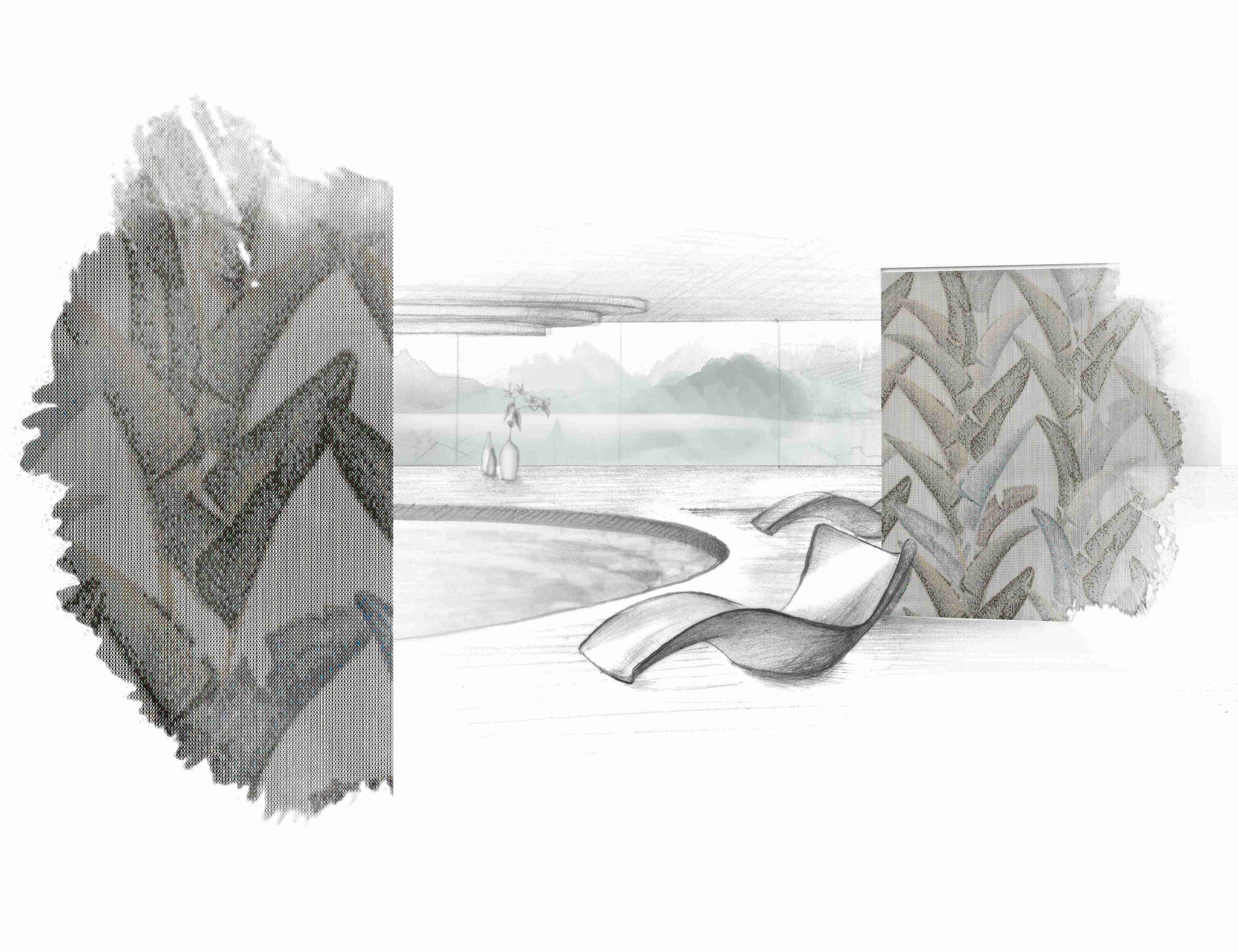 Palm Leaves Chain Curtain Divider-Contract Furniture Store for hospitality, leisure & commercial projects