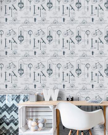Patents Grey Wallpaper-Mind The Gap-Contract Furniture Store