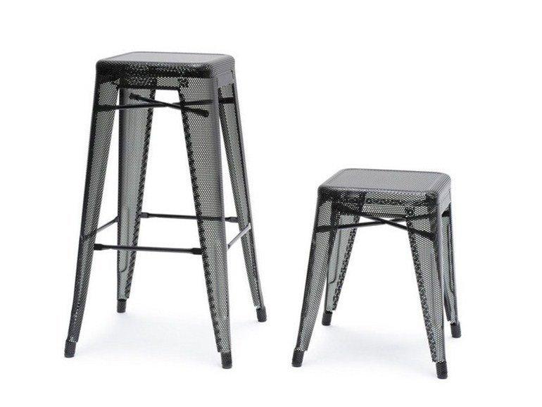 Perforated H Low Stool-Tolix-Contract Furniture Store