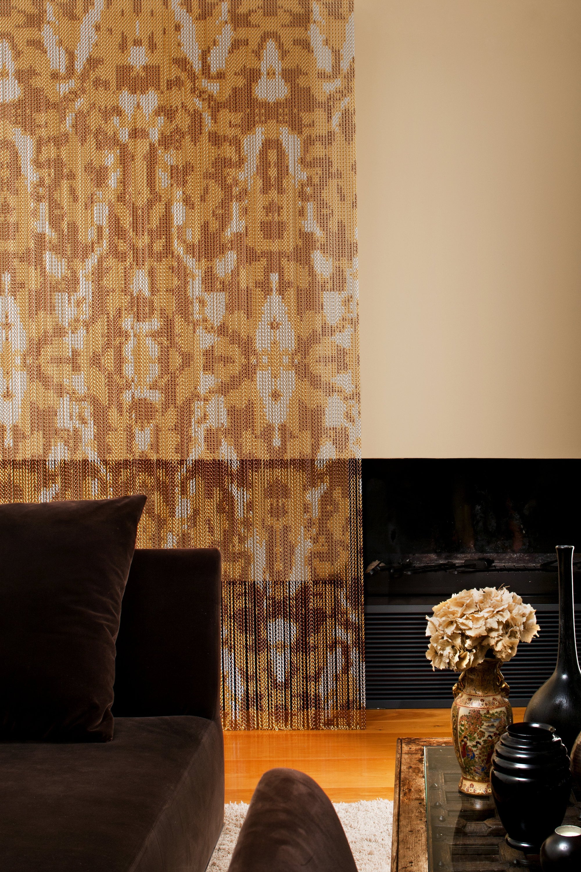 Persia Gold Chain Curtain Divider-Kriskadecor-Contract Furniture Store