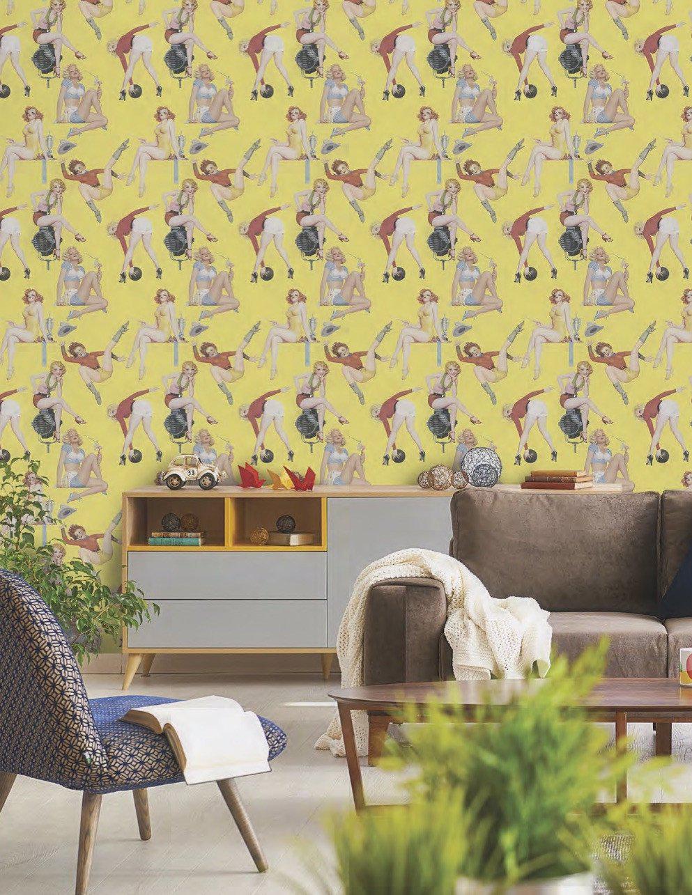 Pin-Up Girls Wallpaper-Contract Furniture Store for hospitality, leisure & commercial projects