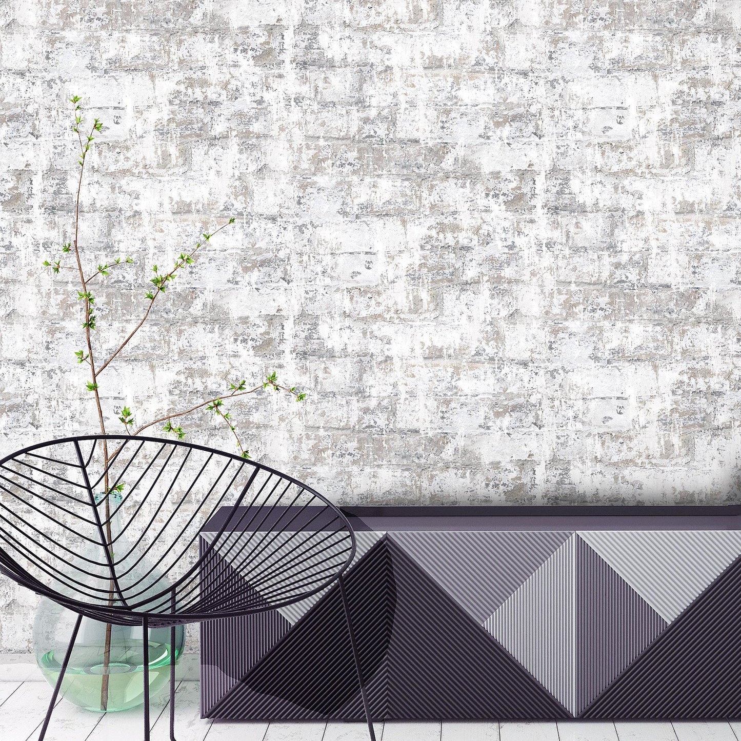 Plaster Brick Effect Wallpaper