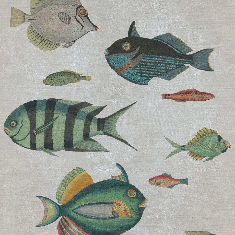 Poissons Grey Wallpaper