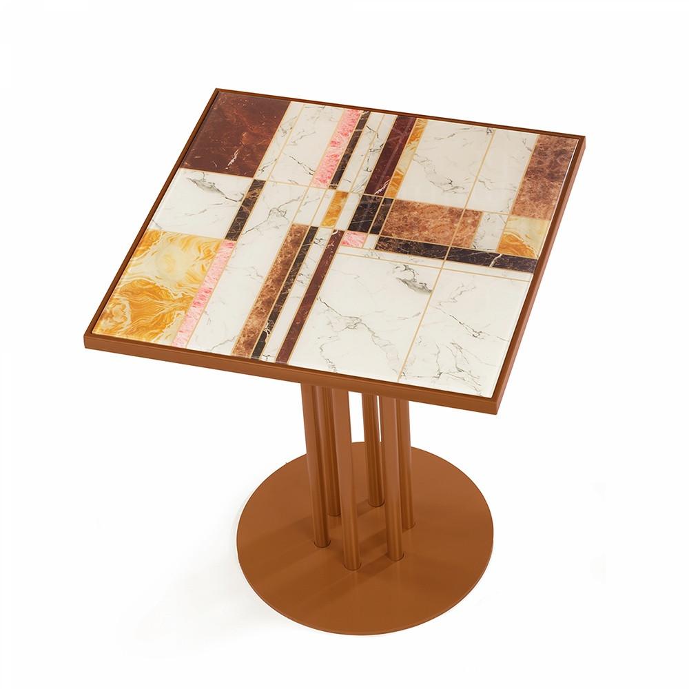 Praga Roma Printed Glass Dining Table-Contract Furniture Store for hospitality, leisure & commercial projects