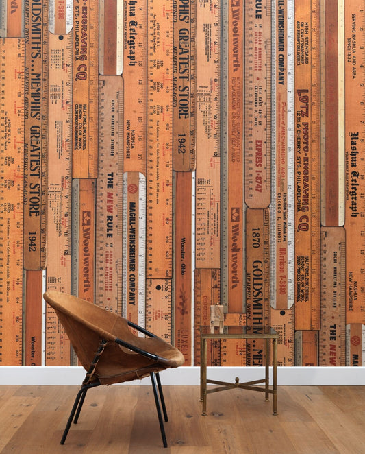 Printed Large Rulers Wallpaper
