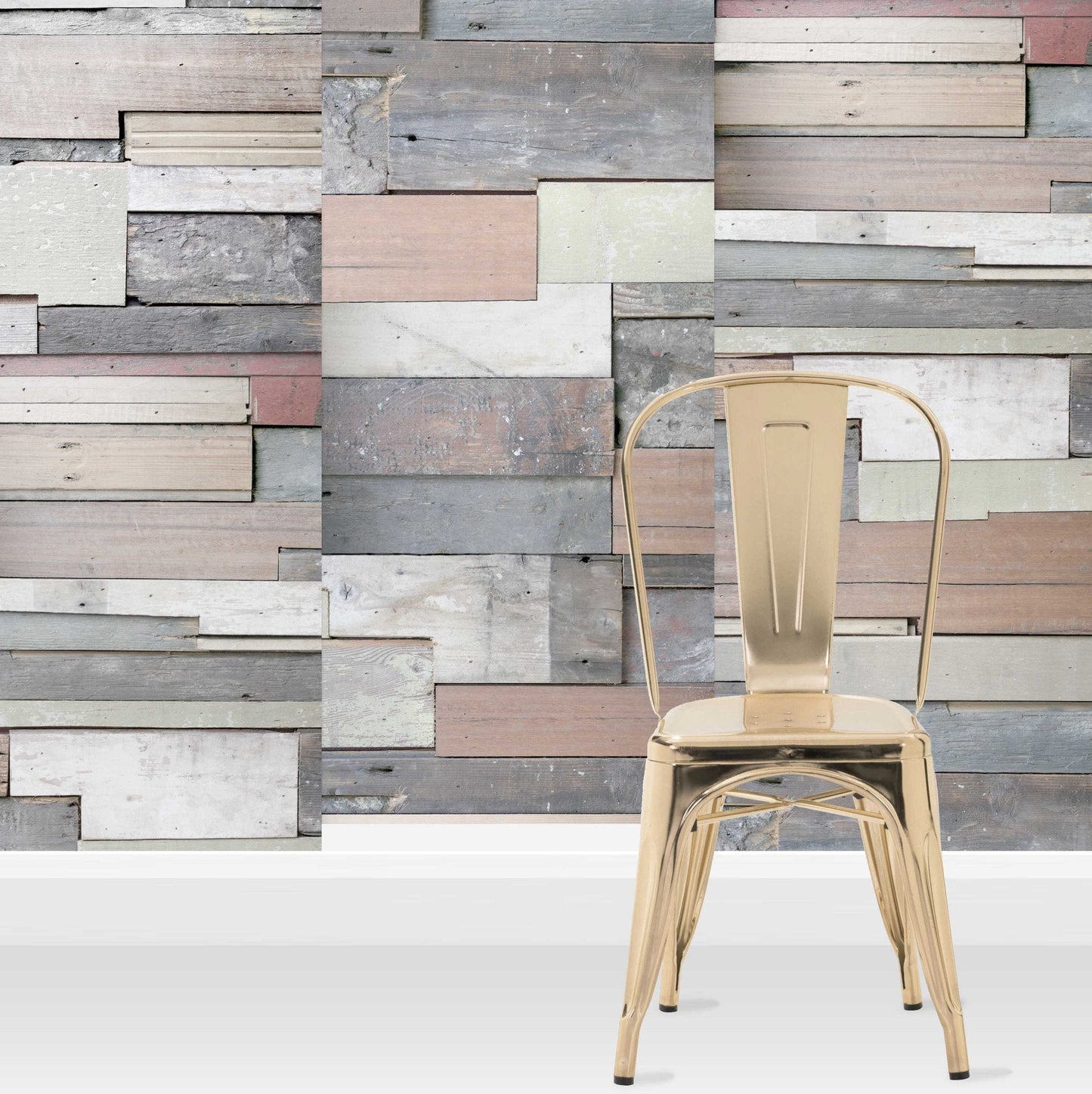 Reclaimed Wood Panel Effect Wallpaper