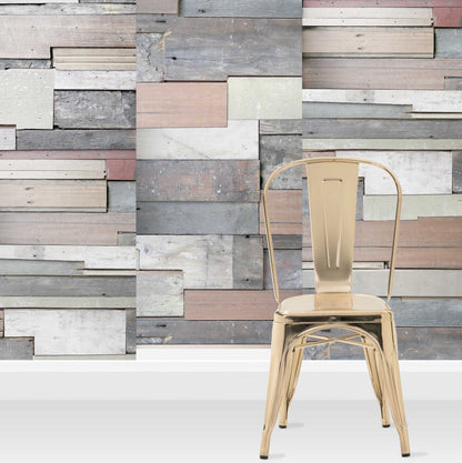 Reclaimed Wood Panel Effect Wallpaper