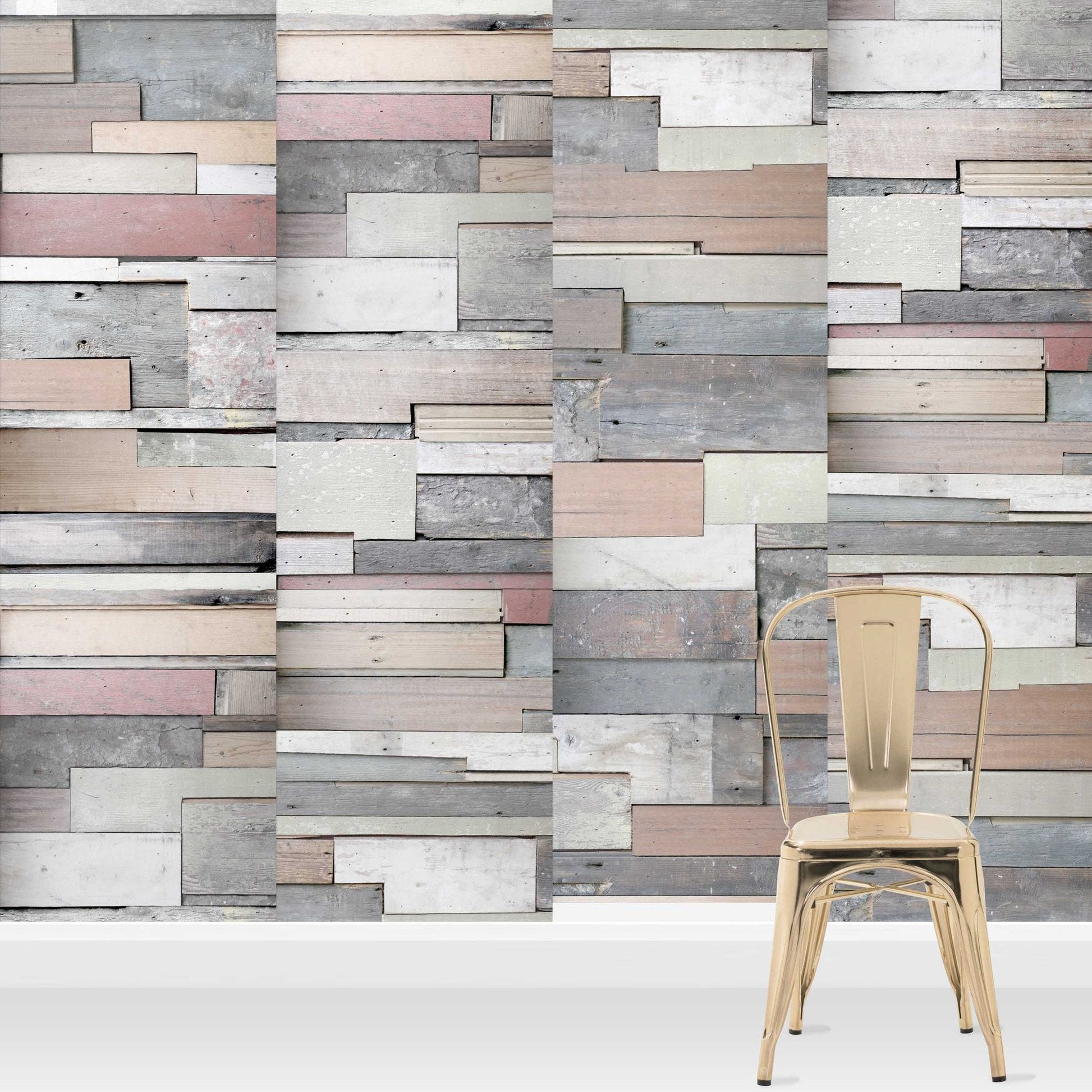 Reclaimed Wood Panel Effect Wallpaper