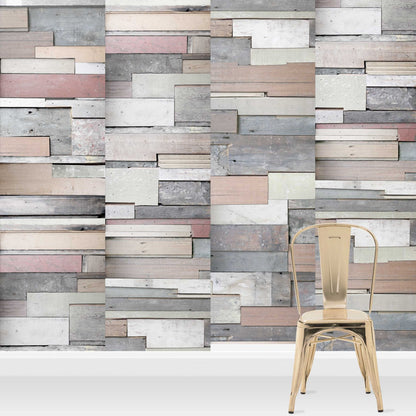 Reclaimed Wood Panel Effect Wallpaper