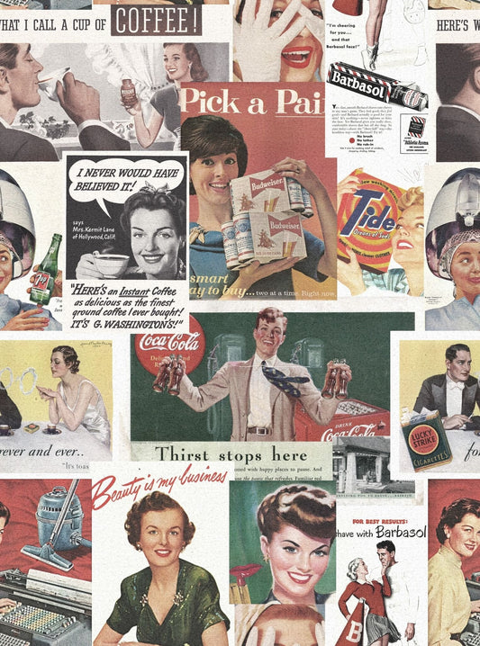 Retro Ads Wallpaper-Contract Furniture Store for hospitality, leisure & commercial projects