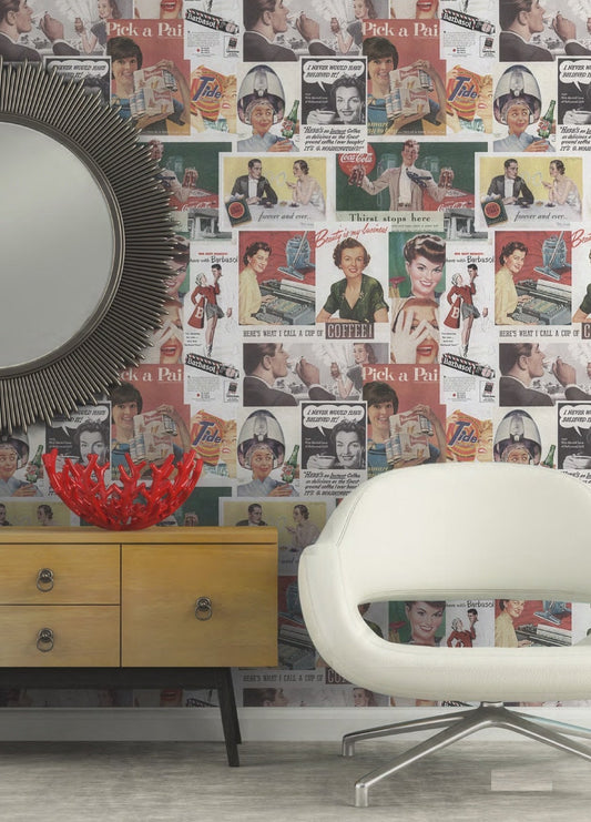 Retro Ads Wallpaper-Contract Furniture Store for hospitality, leisure & commercial projects