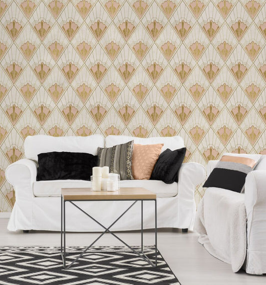 Revival Taupe Wallpaper