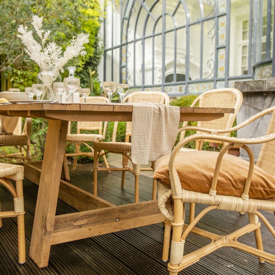 Roma Recycled Teak Dining Table-Contract Furniture Store for hospitality, leisure & commercial projects