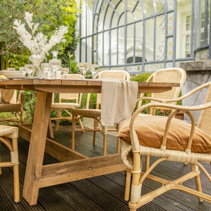 Roma Recycled Teak Dining Table-Contract Furniture Store for hospitality, leisure & commercial projects