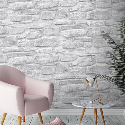 Rural Rustic Stone Effect Wallpaper