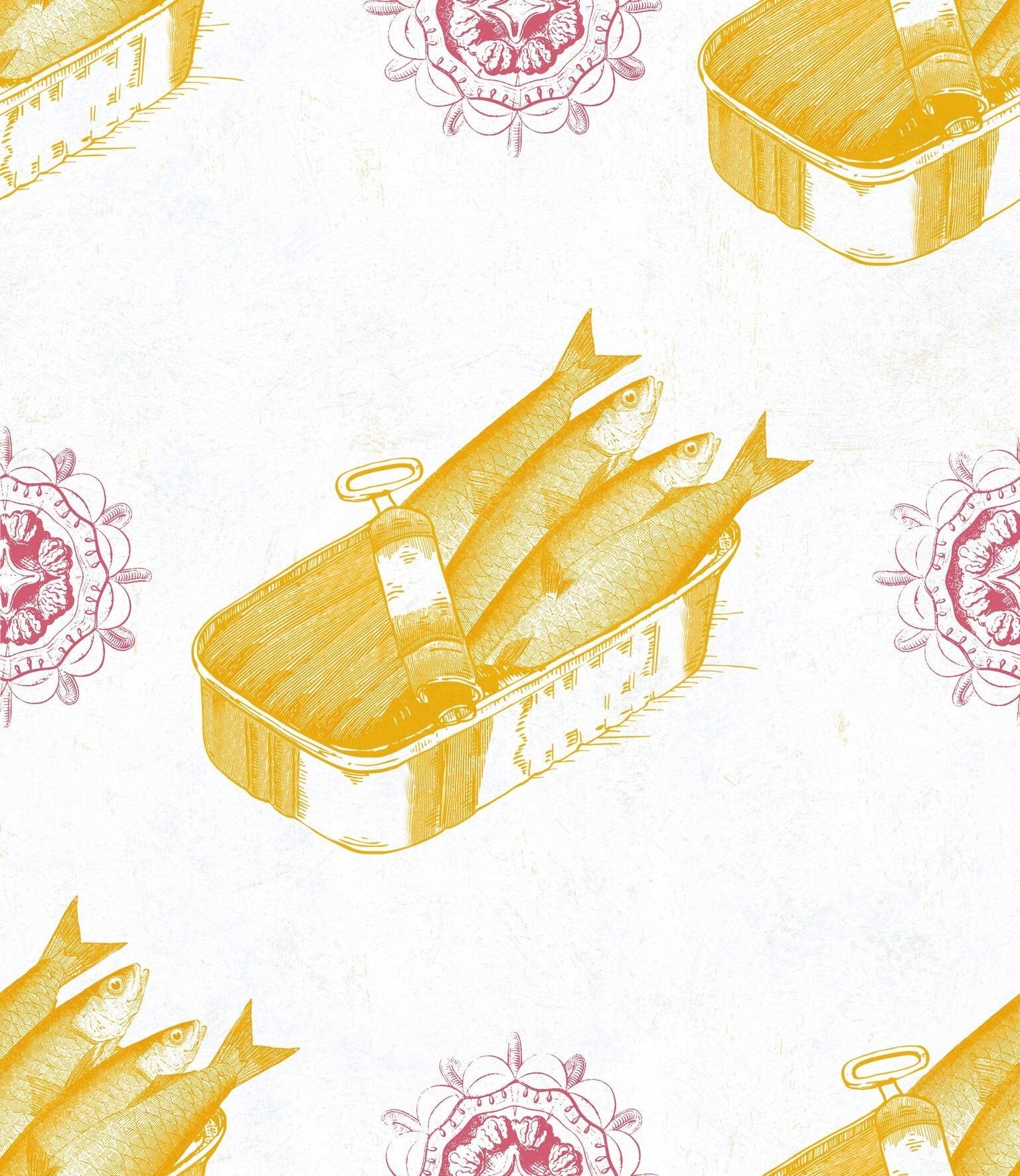 Sardines Yellow Wallpaper