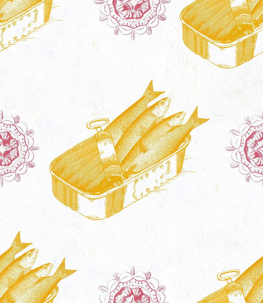 Sardines Yellow Wallpaper
