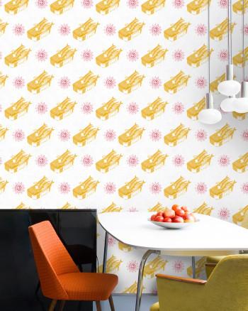 Sardines Yellow Wallpaper-Contract Furniture Store for hospitality, leisure & commercial projects
