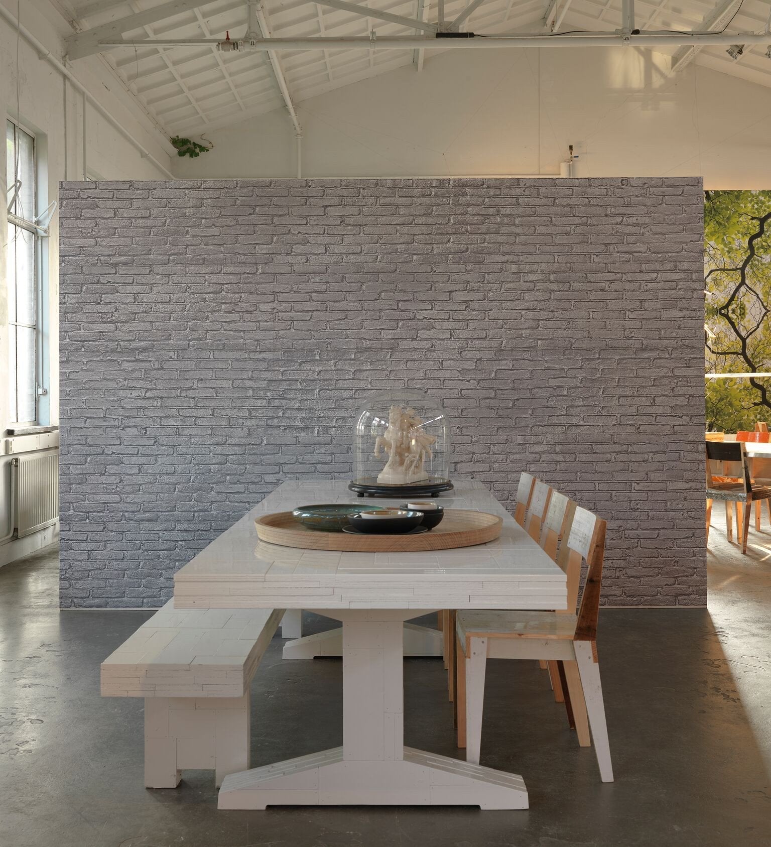 Silver Brick Wallpaper