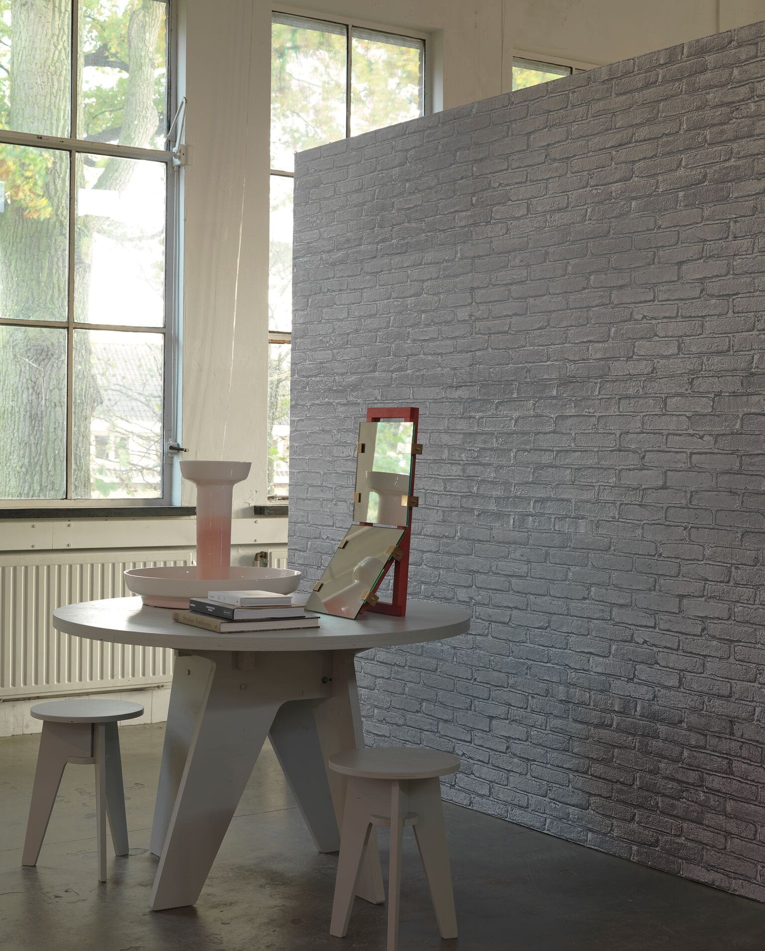 Silver Brick Wallpaper