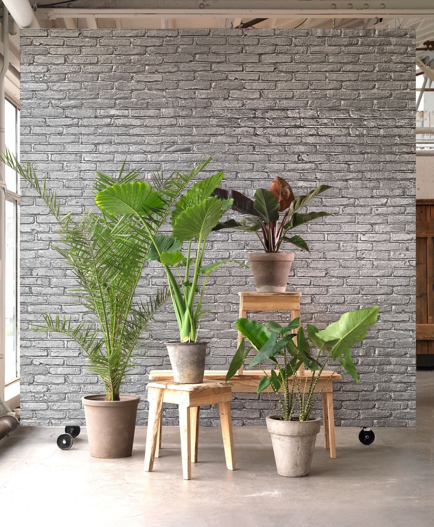Silver Brick Wallpaper