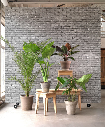 Silver Brick Wallpaper