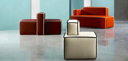 Sketch Pouf with Armrest