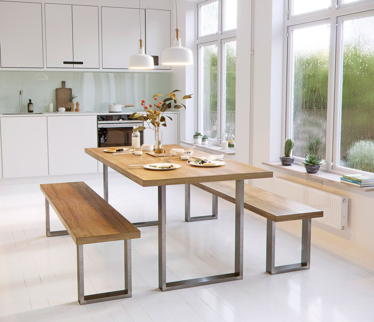 Square Industrial Leg Bench Ends-Contract Furniture Store for hospitality, leisure & commercial projects