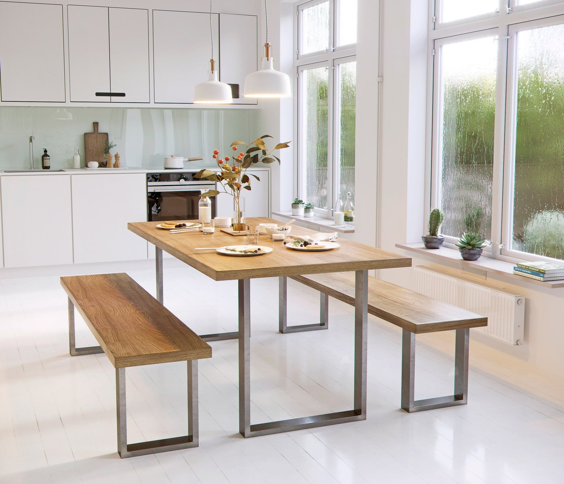 Square Industrial Leg Bench Ends-Contract Furniture Store for hospitality, leisure & commercial projects