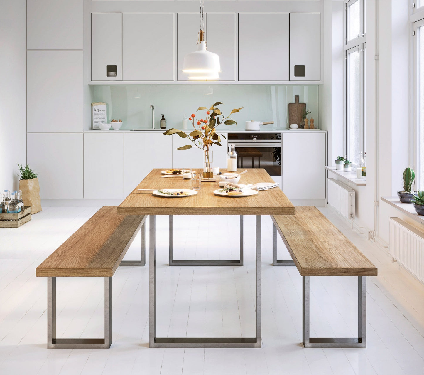 Square Industrial Leg Bench Ends-Contract Furniture Store for hospitality, leisure & commercial projects