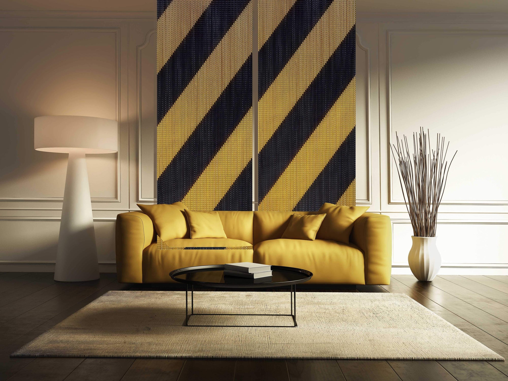 Stripes Black & Brown Chain Curtain Divider-Kriskadecor-Contract Furniture Store