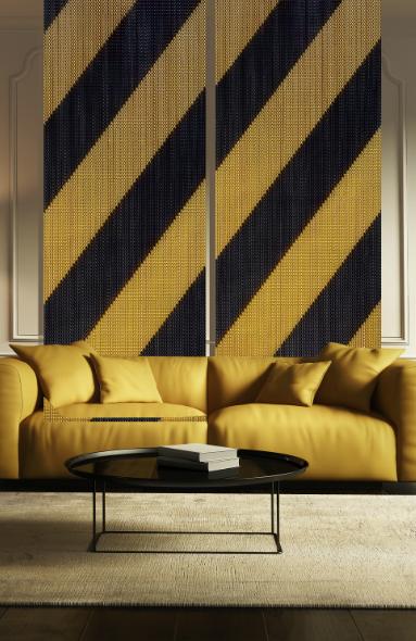 Stripes Black &amp; Gold Chain Curtain Divider-Kriskadecor-Contract Furniture Store