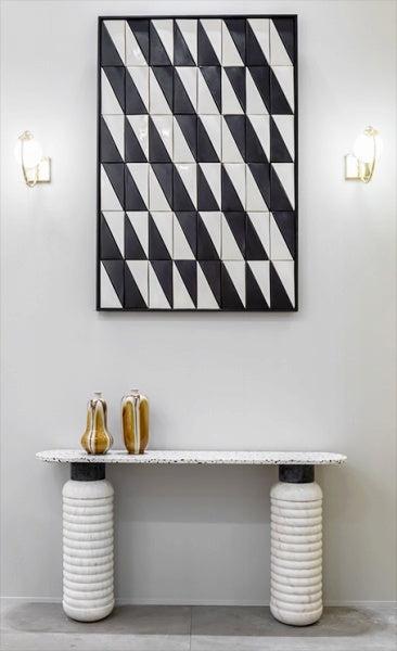 Tejo Black & White Tiles Panel