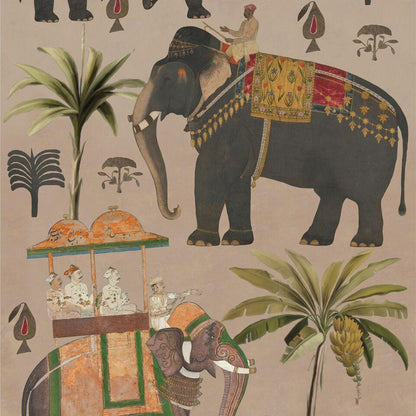 The Procession Taupe Wallpaper