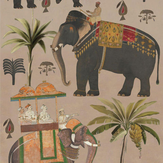 The Procession Taupe Wallpaper